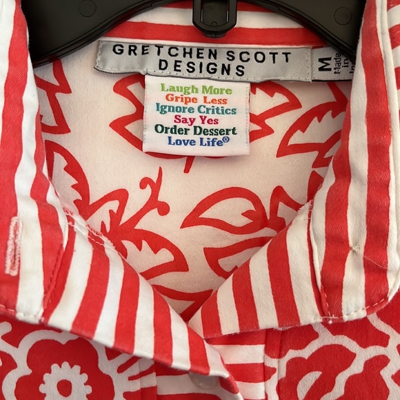 Gretchen Scott Designs Stretchy Cotton shirt w 3/4 Sleeves - Picture 2 of 8